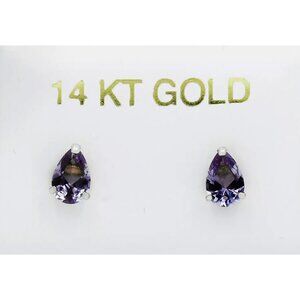 Alexandrite 1.50 Cts Stud Earrings 14k White Gold